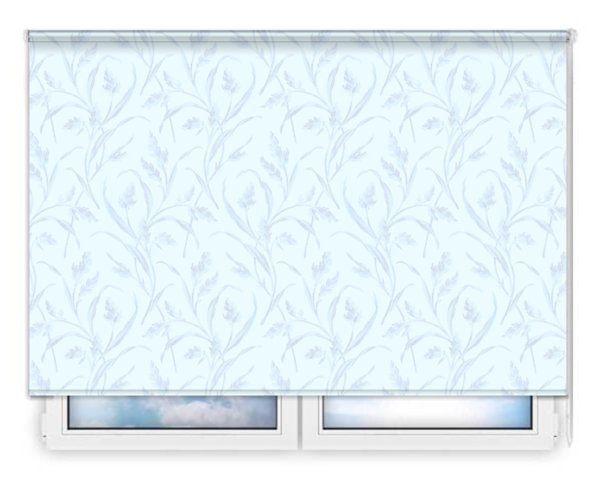 Стандартные рулонные шторы Баски морозно-голубой цена. Купить в «Мастерская Жалюзи»